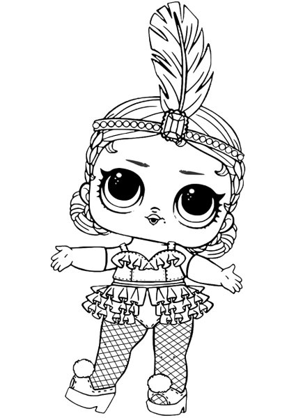 Раскраска кукла ЛОЛ Китти Квин