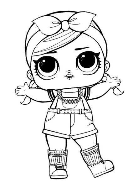 Кукла ЛОЛ Даск раскраска