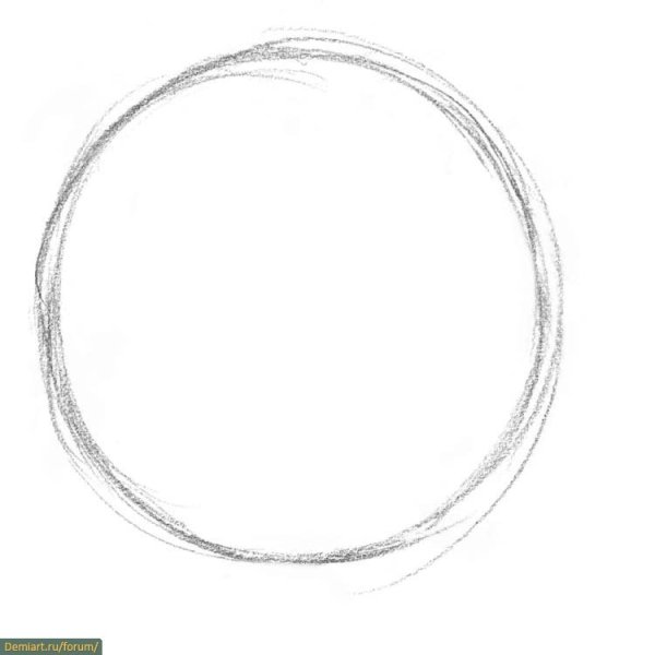 Круг нарисованный карандашом