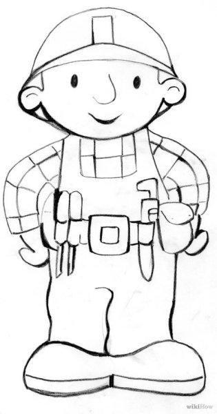 Профессия Строитель раскраска