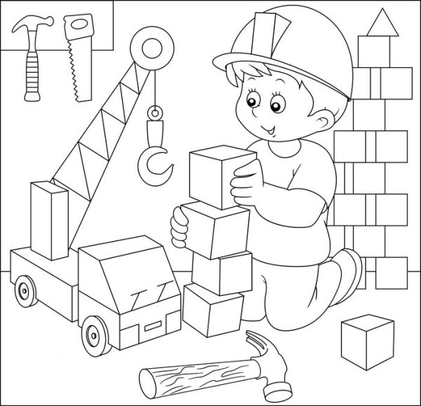 Раскраска стройка