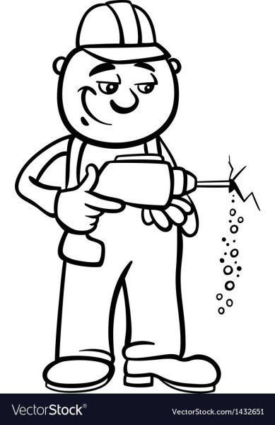 Грузчик раскраска для детей