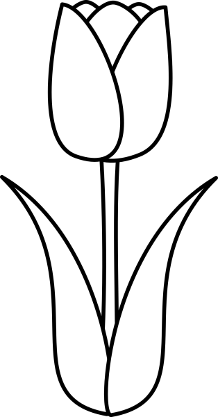 Трафарет тюльпана для вырезания
