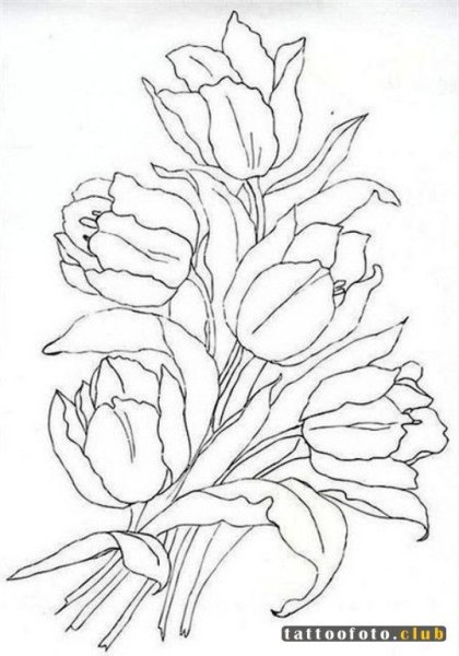 Трафарет «букет тюльпанов»