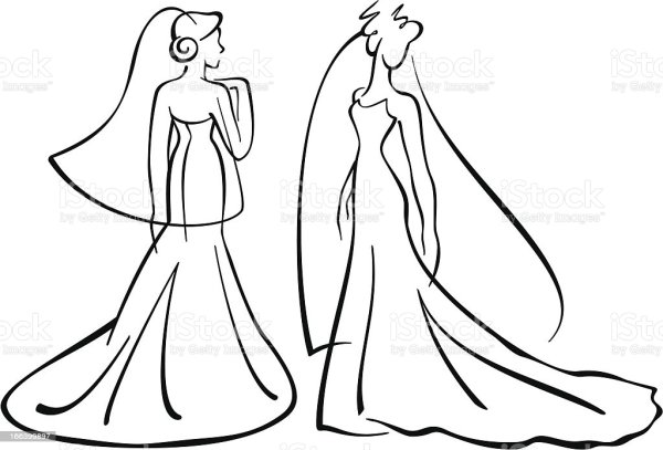 Свадебное платье контур