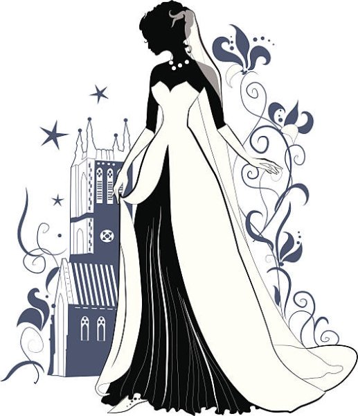 Силует девушки в свадебном платье