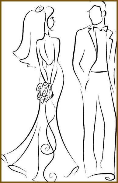 Жених и невеста контур