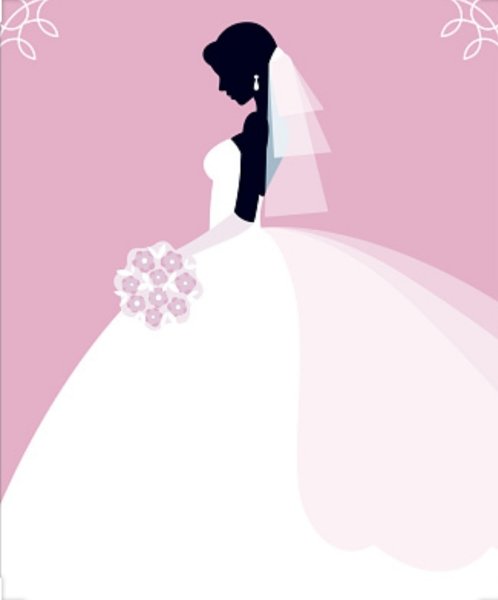 Букет невесты силуэт