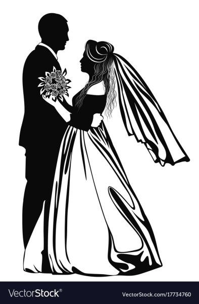 Жених и невеста контур