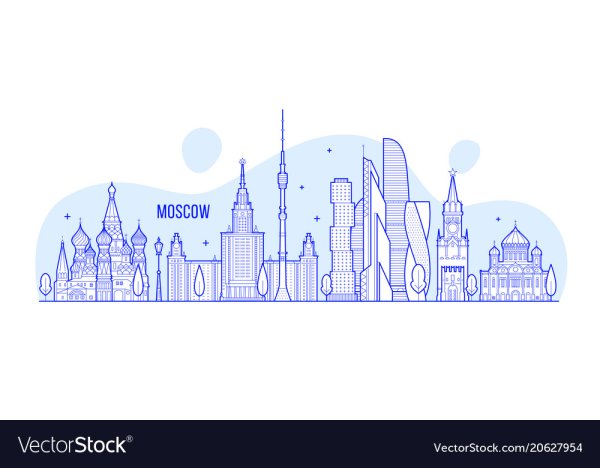 Контурное изображение Москвы