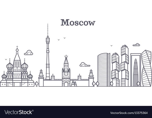 Москва рисунок контур