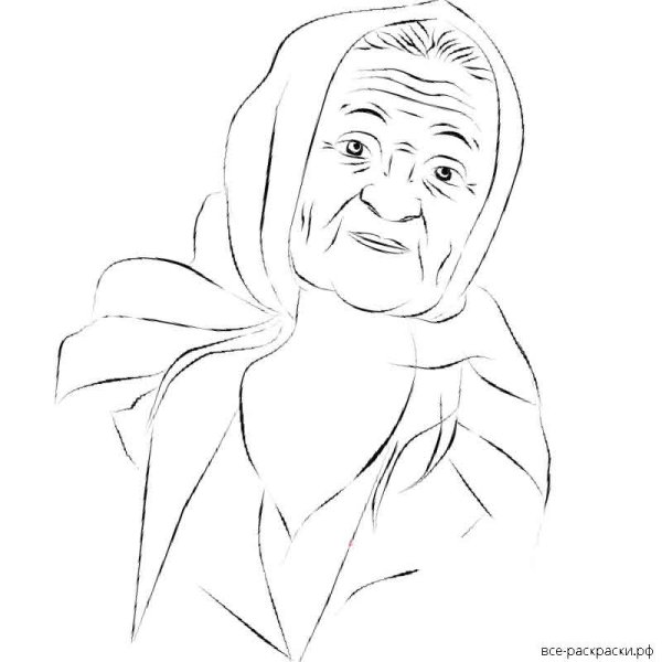 Раскраска бабушка