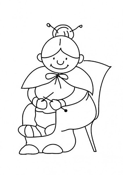 Раскраска бабушка