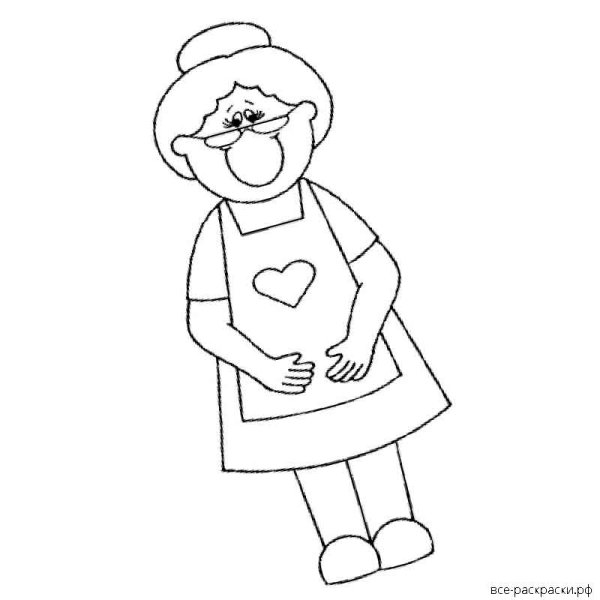 Раскраска бабушка
