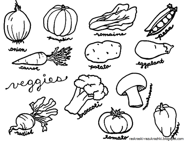 Контурные овощи и фрукты