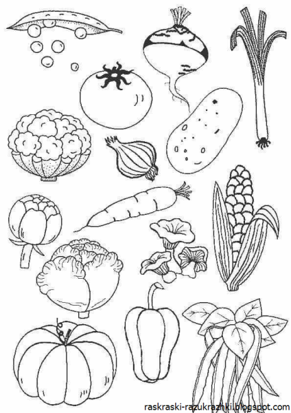 Овощи трафарет для рисования