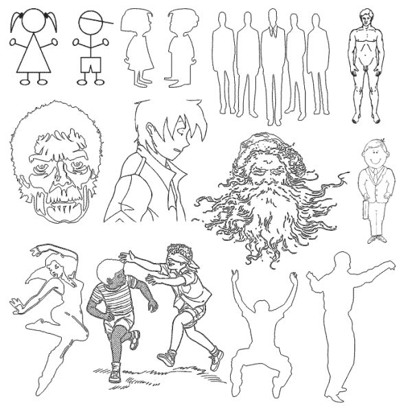 Силуэт контурный.человека