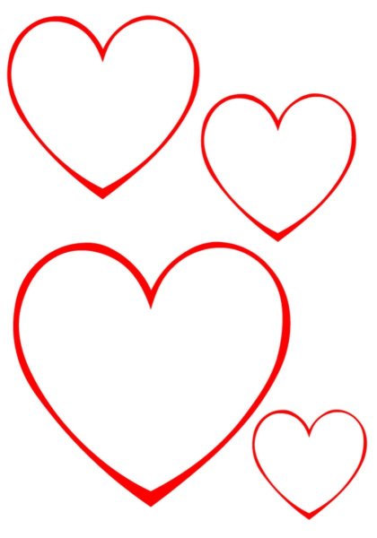 Сердечко рисунок контур