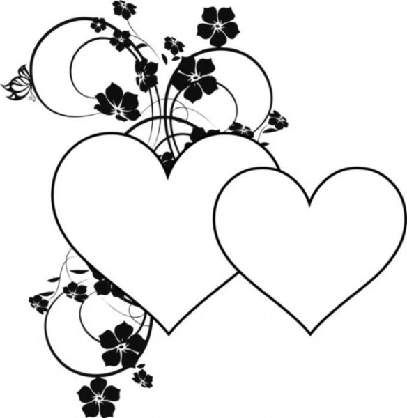 Сердце черно белое