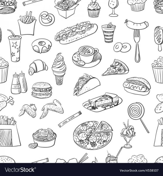 Паттерн фаст фуд вектор