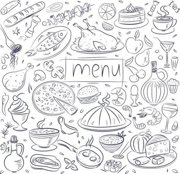 Нарисованное меню