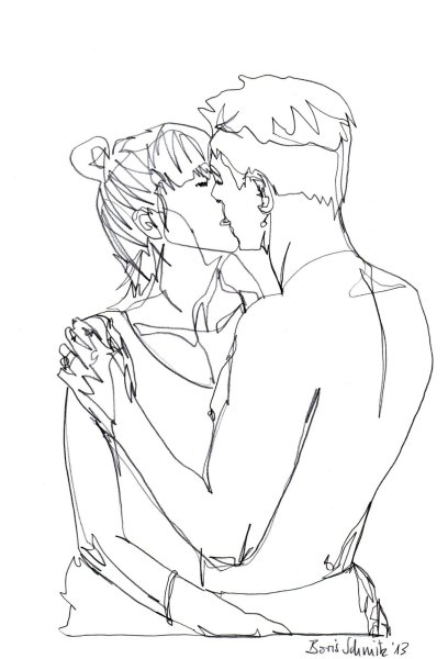 Поцелуй скетч