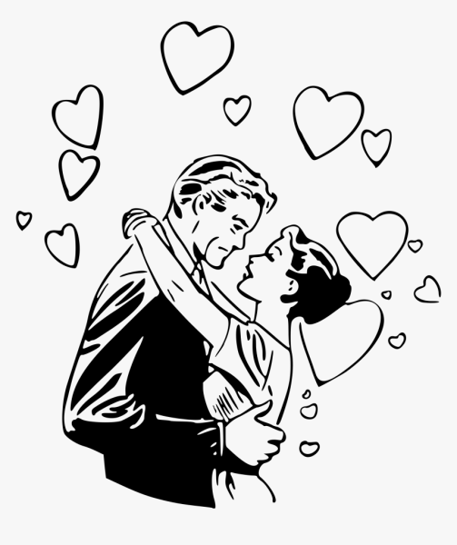 Силуэты влюбленных линии