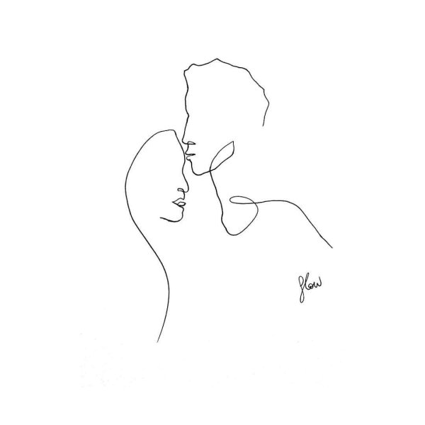 Силуэты поцелуя в сердце