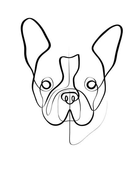 Французский бульдог трафарет
