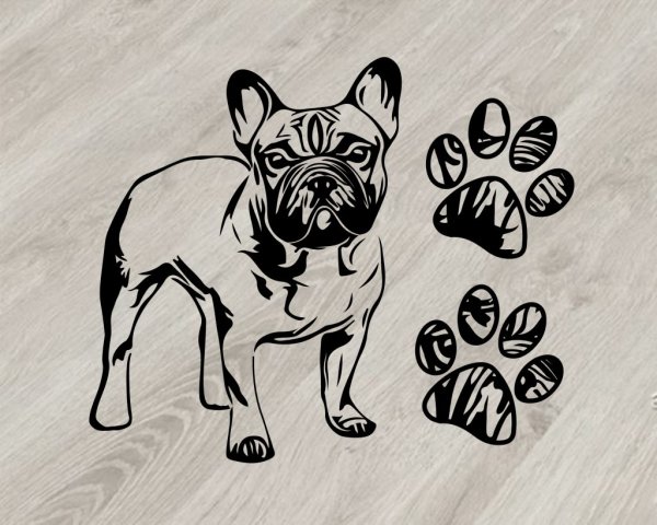 Французский бульдог трафарет