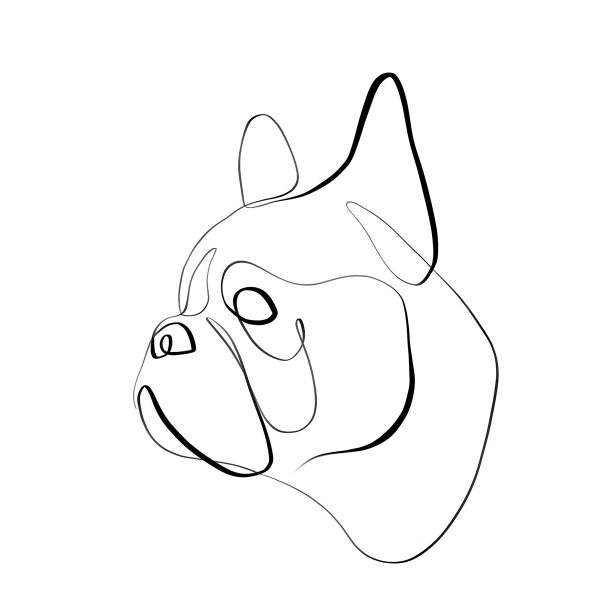 Французский бульдог одной линией