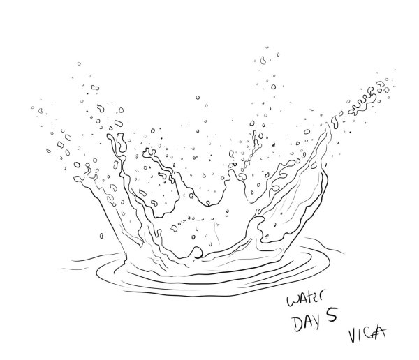 Брызги воды рисунок карандашом