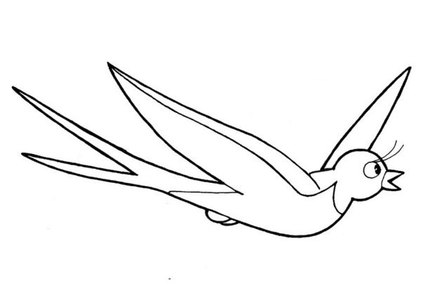 Ласточка рисунок раскраска