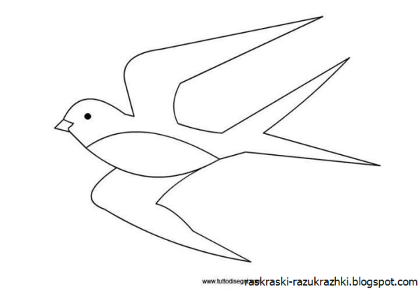 Ласточка раскраска для детей