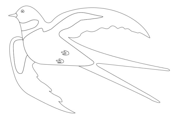 Ласточка раскраска