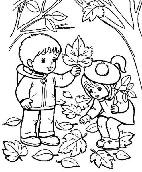 Раскраска осень для дошкольников