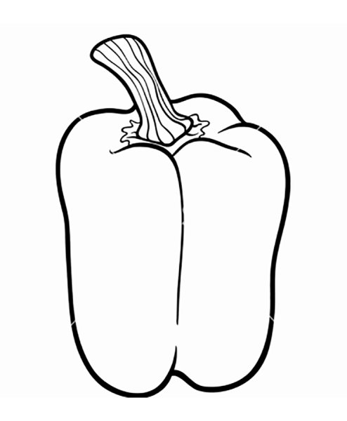 Раскраска овощи перец