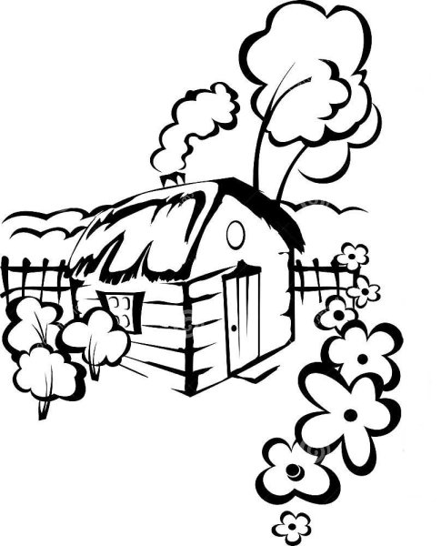 Силуэт деревни с Церковью