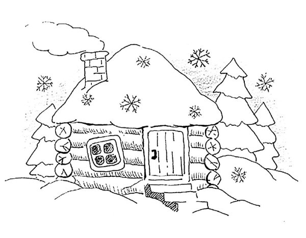 Пейзаж для раскрашивания детям