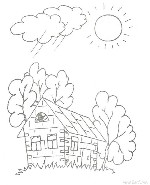 Зимний пейзаж набросок