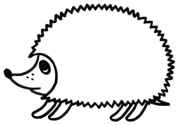 Ушастый ёж раскраска