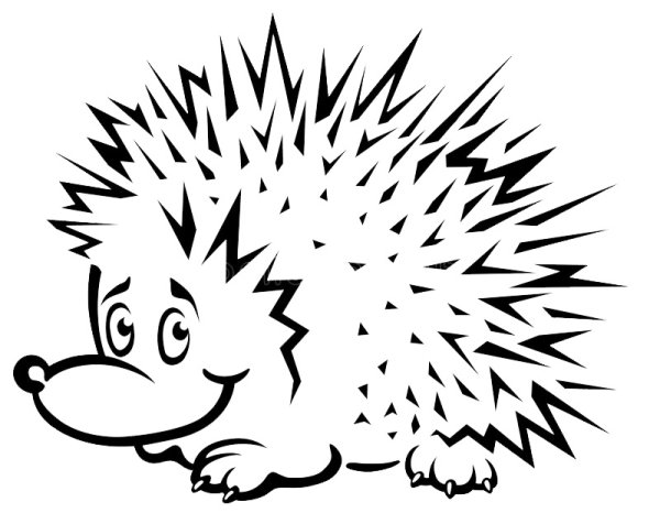 Раскраска Ежик для детей 2-3 лет