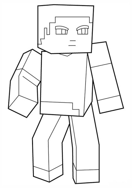 Раскраски для мальчиков лего майнкрафт Стив