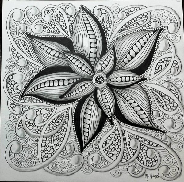 Зентангл Лилия