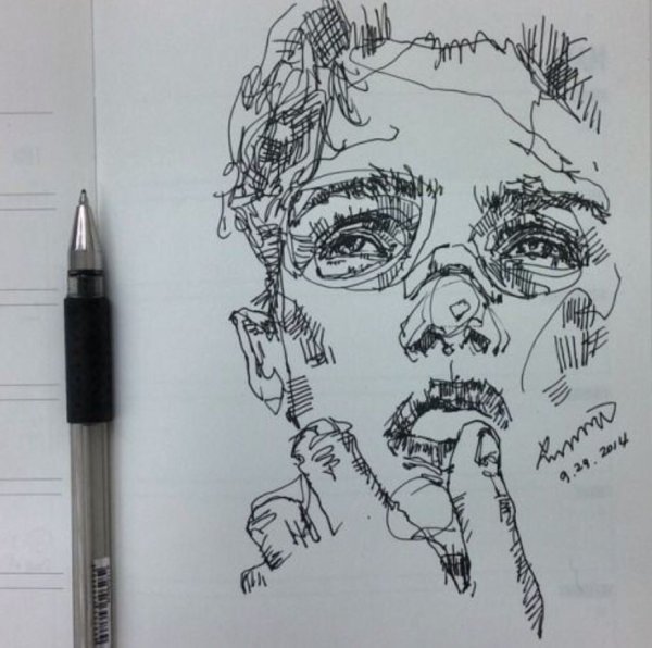 Силуэт рук одной линией