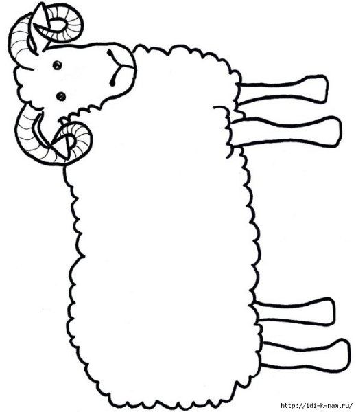 Овечка раскраска для детей