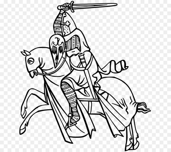 Рыцарь на коне раскраска