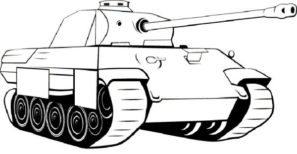 Трафарет танка для раскрашивания