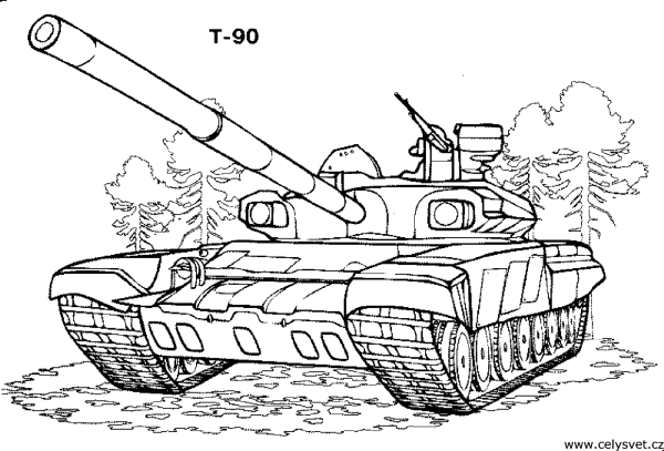 Рисунок танка контур