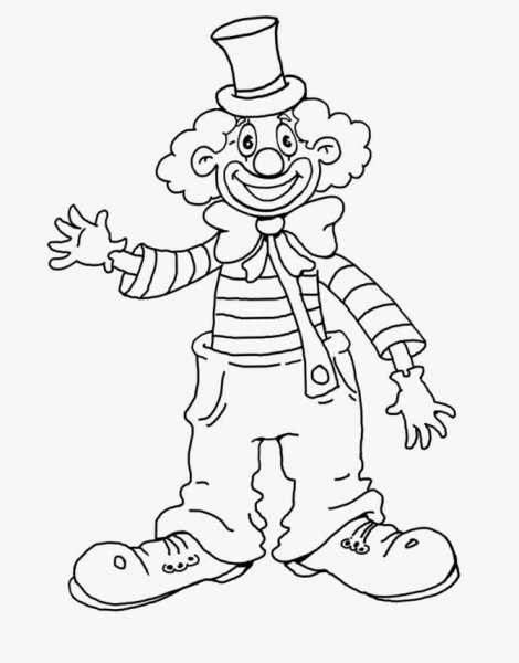 Клоун раскраска